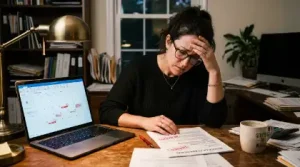 Worker reviewing rejected insurance
